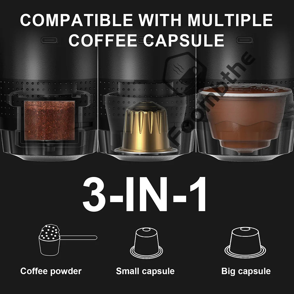 Wireless Electric Portable Espresso Coffee Machine for Car & Home Camping
