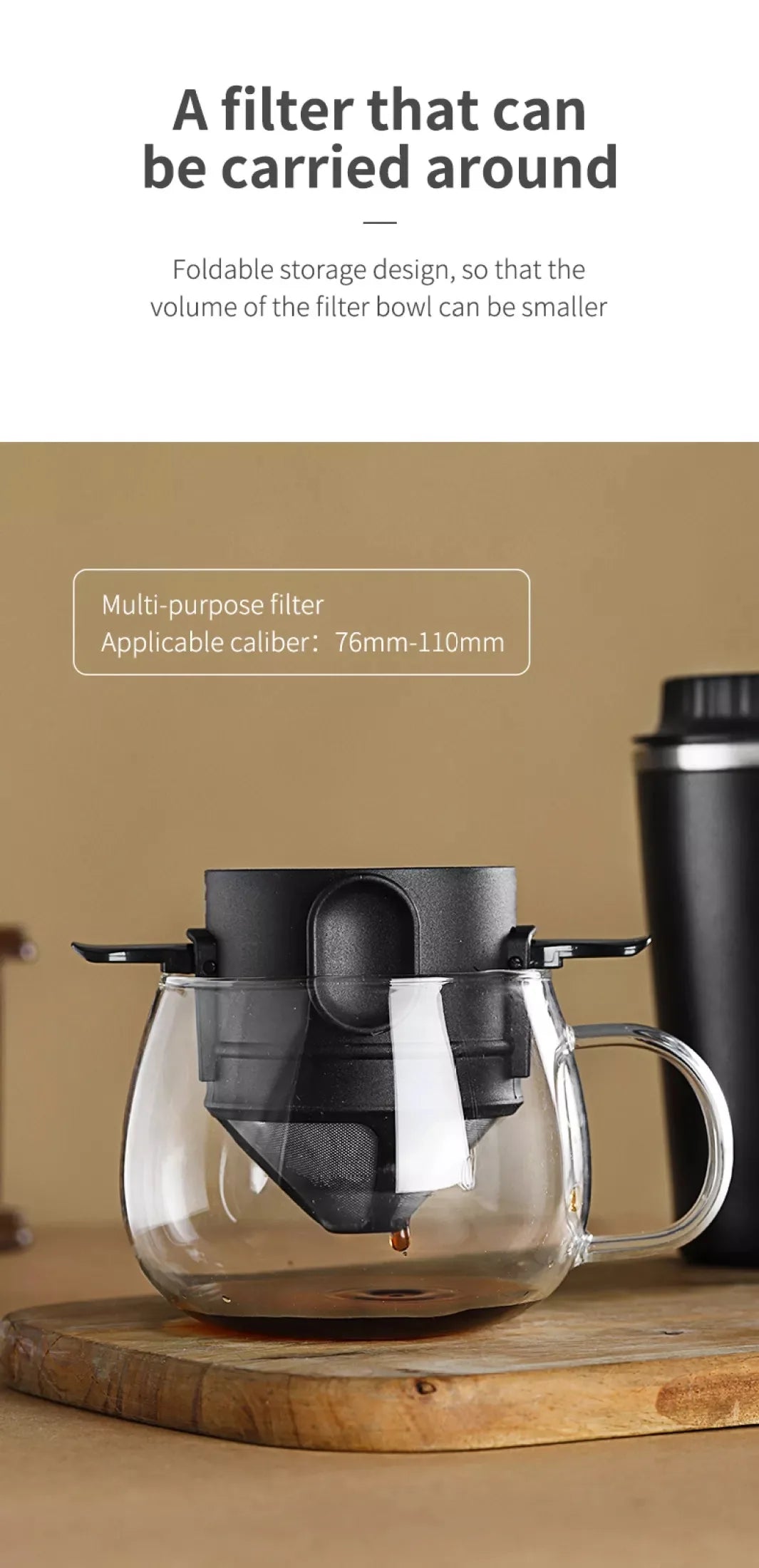 Stainless Steel Portable Coffee Filter Drip Coffee Tea Holder
