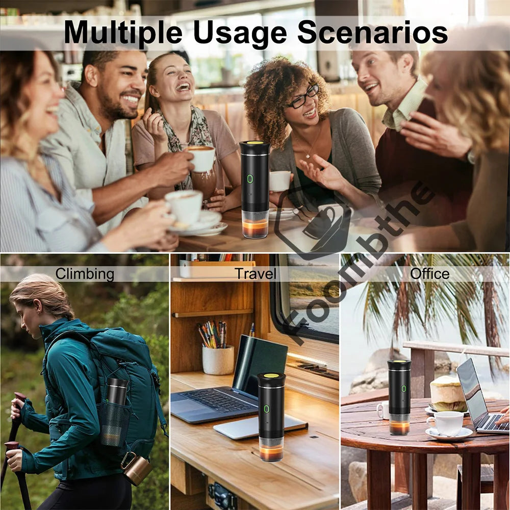 Wireless Electric Portable Espresso Coffee Machine for Car & Home Camping
