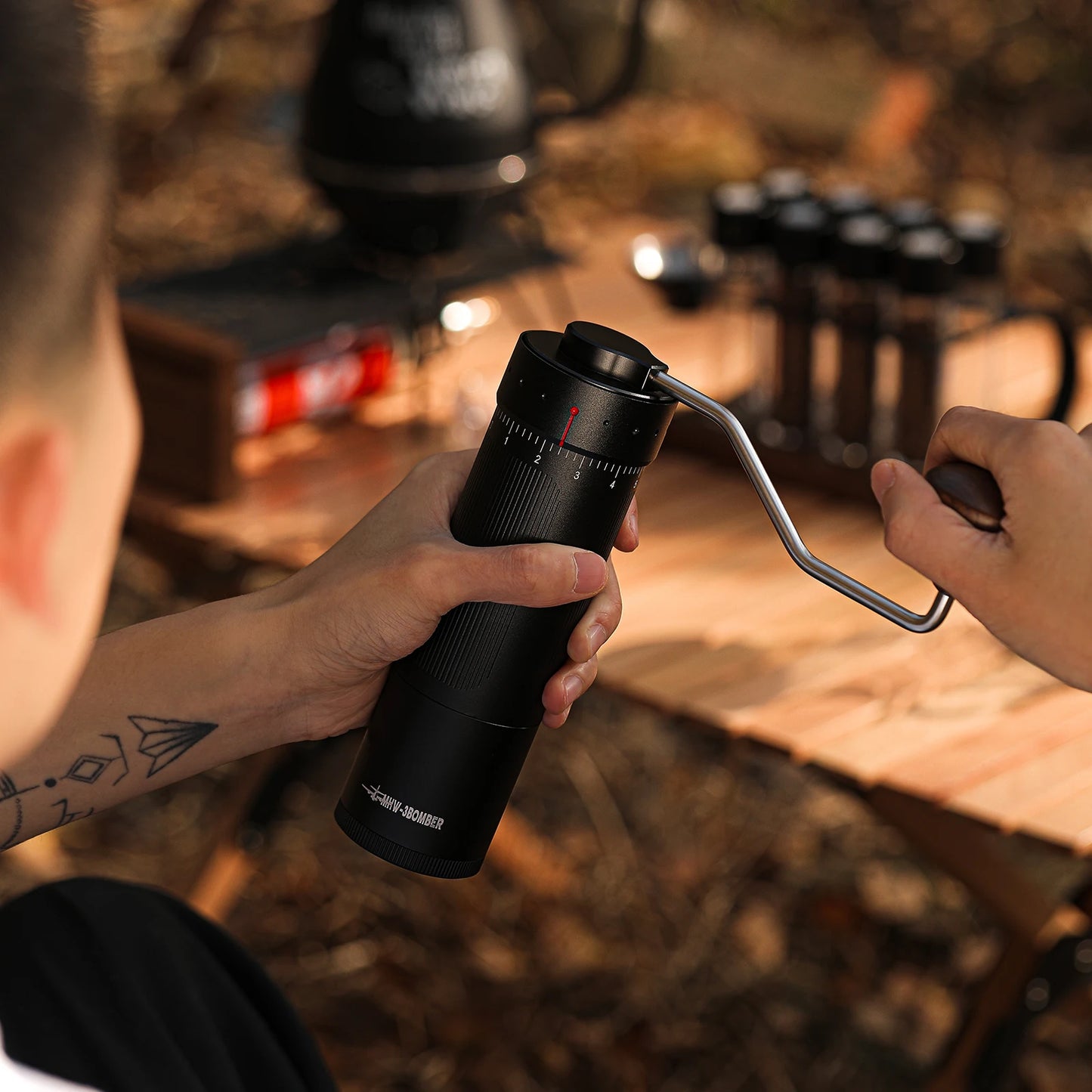 Externally Adjustable Coffee Grinder Manual Espresso Grinding Machine Portable