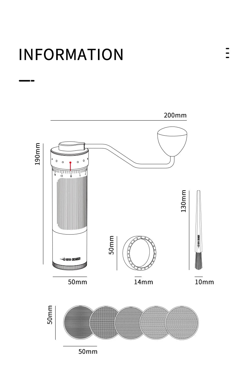 Externally Adjustable Coffee Grinder Manual Espresso Grinding Machine Portable