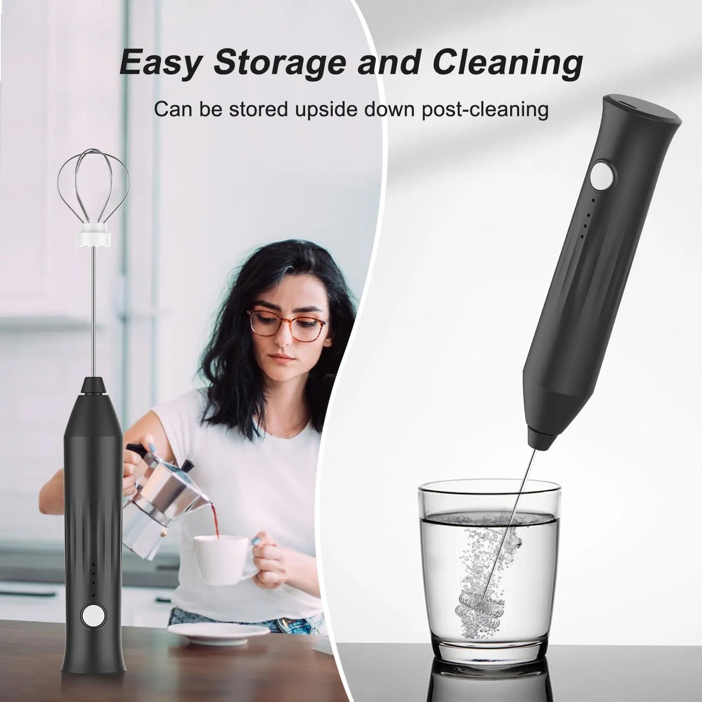 MINI Milk Frother USB Rechargeable 3 Speeds