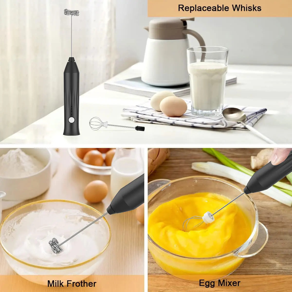 MINI Milk Frother USB Rechargeable 3 Speeds