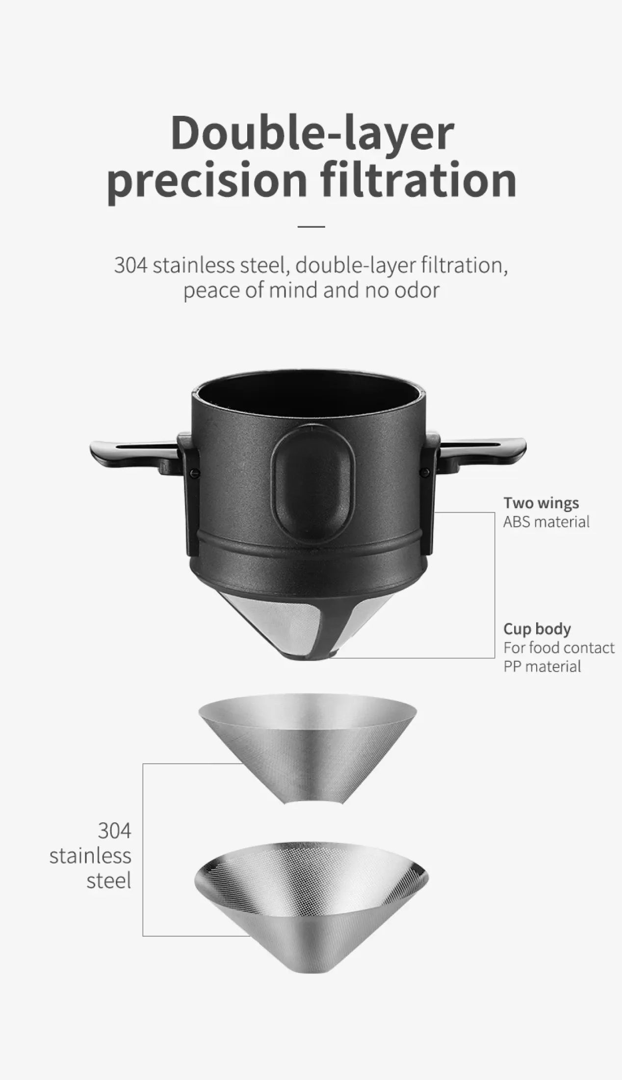 Stainless Steel Portable Coffee Filter Drip Coffee Tea Holder