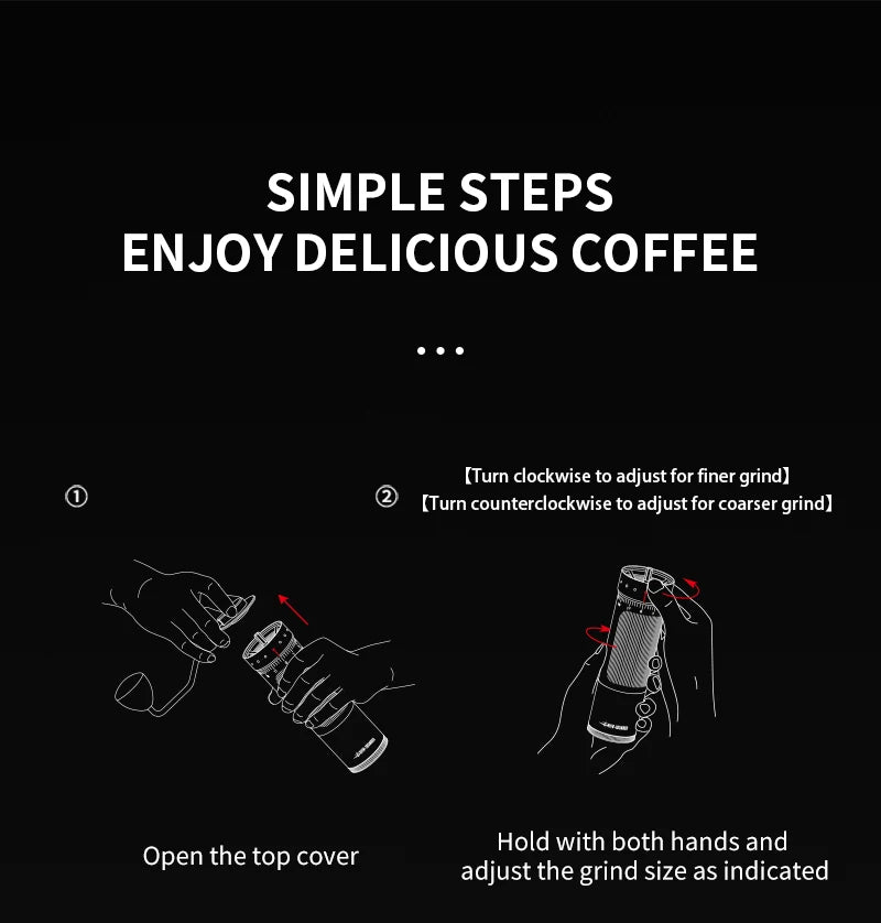 Externally Adjustable Coffee Grinder Manual Espresso Grinding Machine Portable