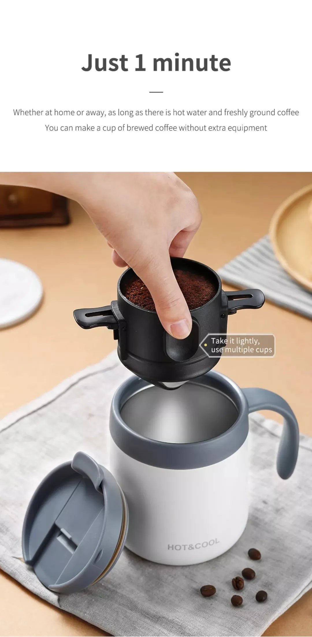 Stainless Steel Portable Coffee Filter Drip Coffee Tea Holder