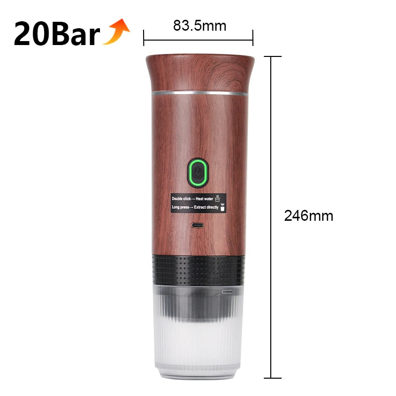 Wireless Electric Portable Espresso Coffee Machine for Car & Home Camping
