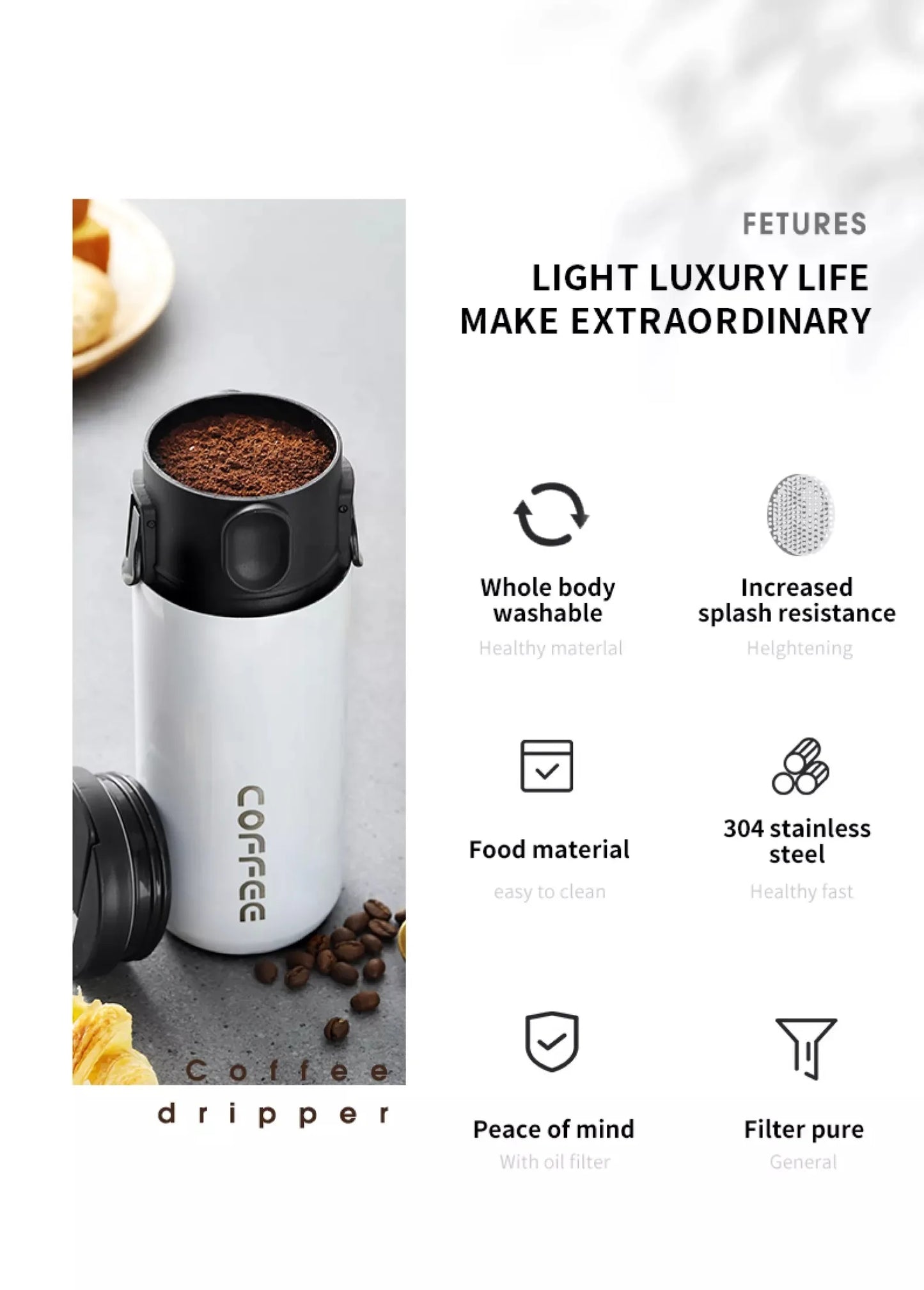 Stainless Steel Portable Coffee Filter Drip Coffee Tea Holder