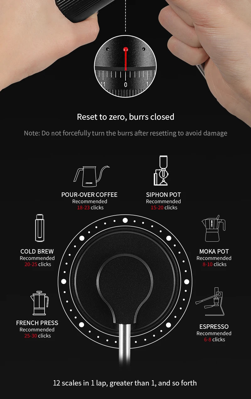 Externally Adjustable Coffee Grinder Manual Espresso Grinding Machine Portable