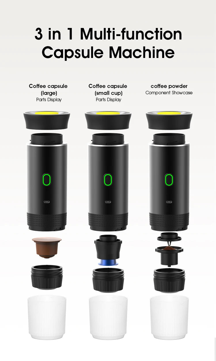 Wireless Electric Portable Espresso Coffee Machine for Car & Home Camping