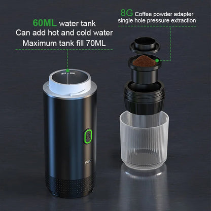 Wireless Electric Portable Espresso Coffee Machine for Car & Home Camping