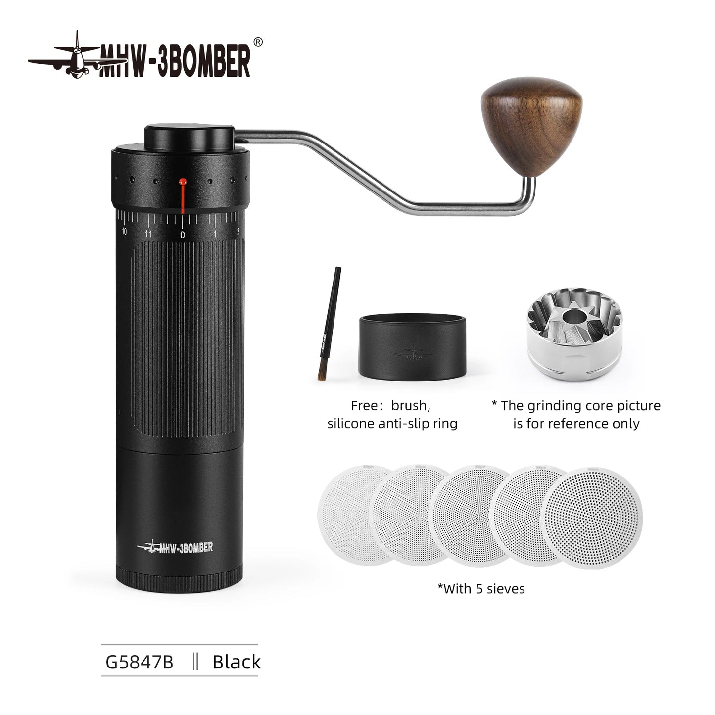 Externally Adjustable Coffee Grinder Manual Espresso Grinding Machine Portable