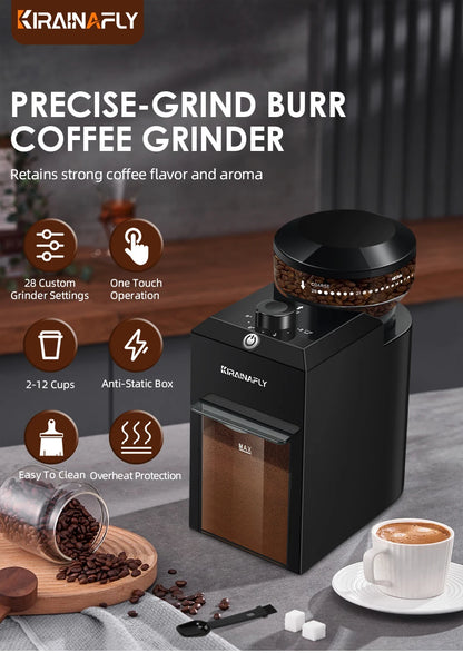 Automatic Burr Mill Coffee Grinder Electric Coffee Bean Grinding