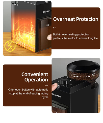 Automatic Burr Mill Coffee Grinder Electric Coffee Bean Grinding